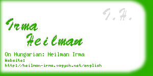 irma heilman business card